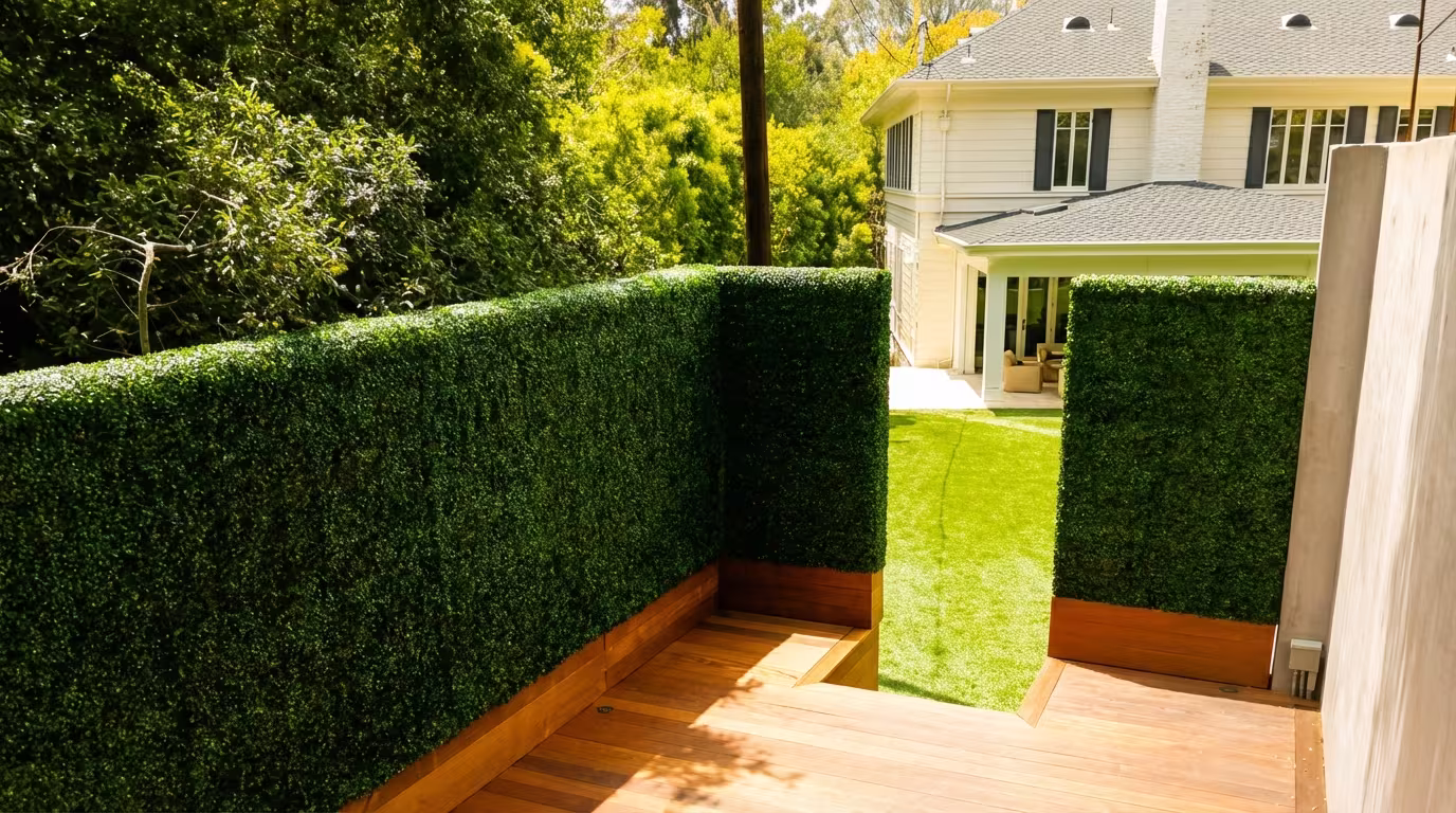 Brentwood jacuzzi privacy hedge panel application