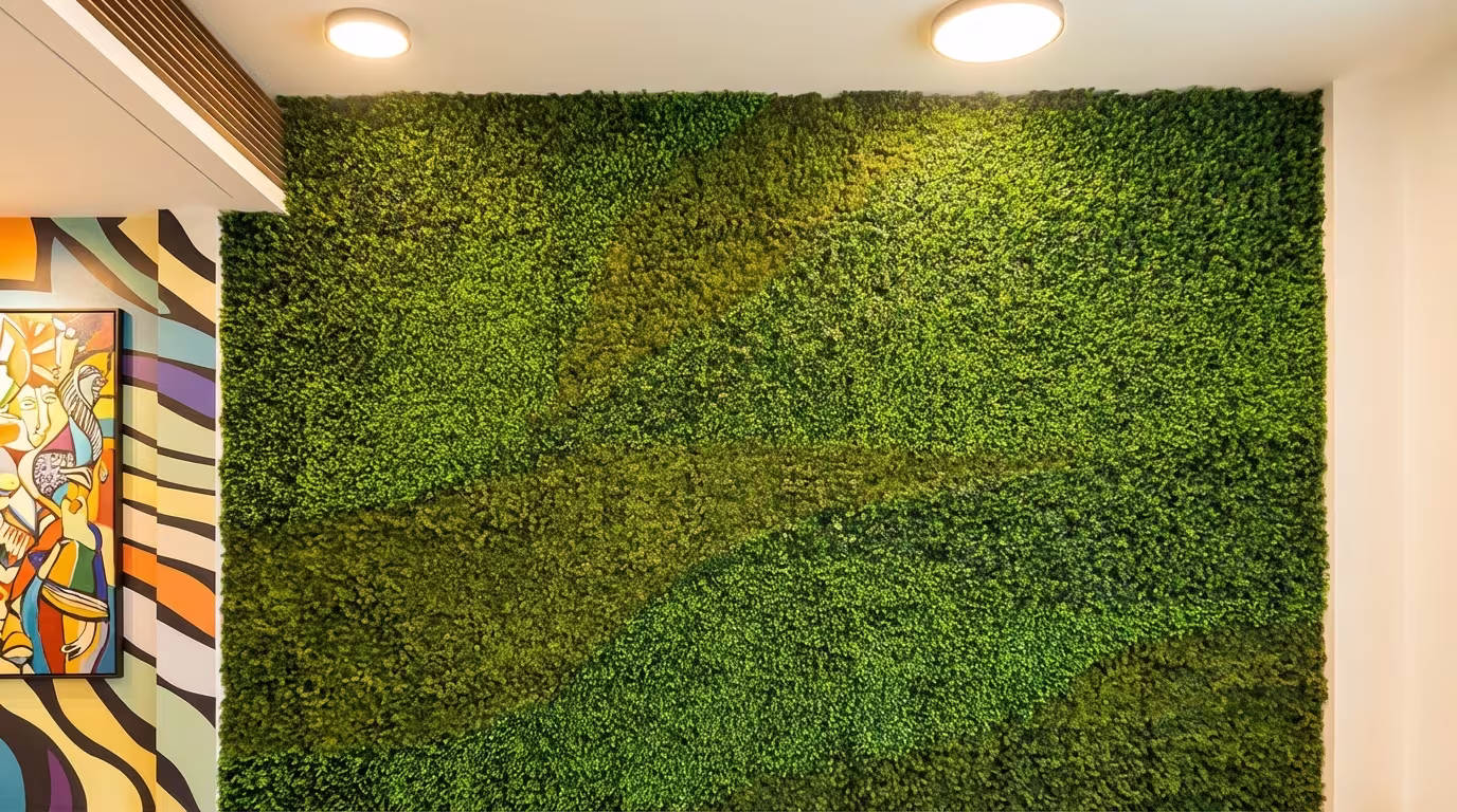 Custom fluid living wall design at Santa Monica mall