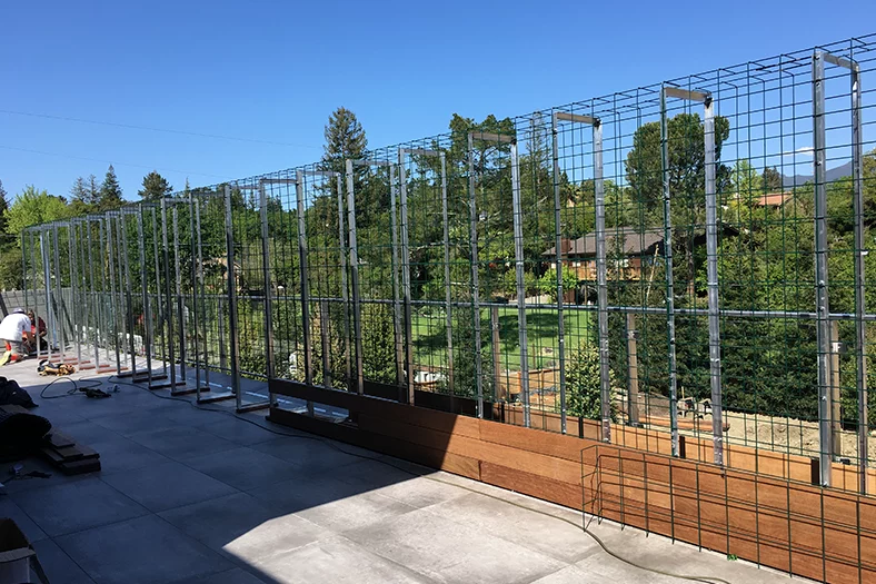 artificial boxwood hedge installation
